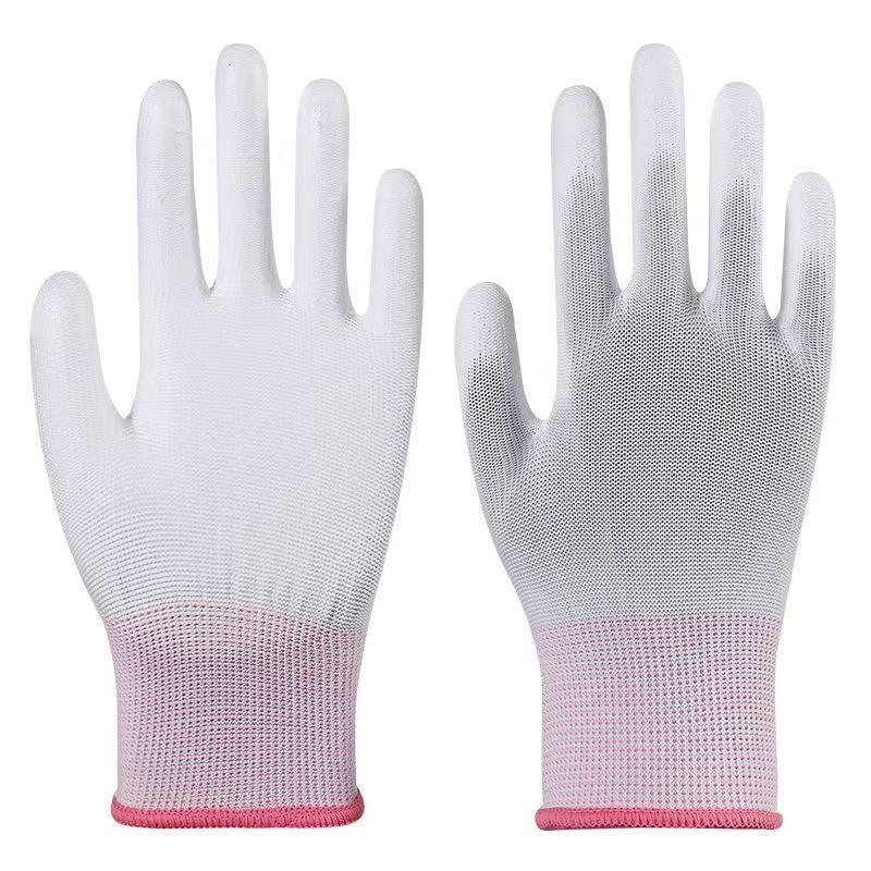 10Pairs Nylon PU Coated Work Gloves, 13-Gauge Breathable Anti-Slip Gloves for Repair, Construction and Gardening
