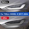 Für TESLA Model X 2017-2024 Auto Scheinwerfer Geräuchert Schwarz TPU Schutzfolie Frontlicht Tönung Farbwechsel Aufkleber Zubehör