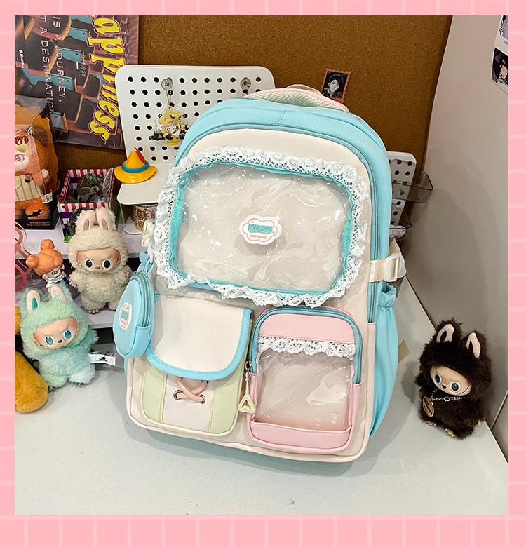 Kawaii Asian Style College Backpack With Padded Shoulder Straps For Teens