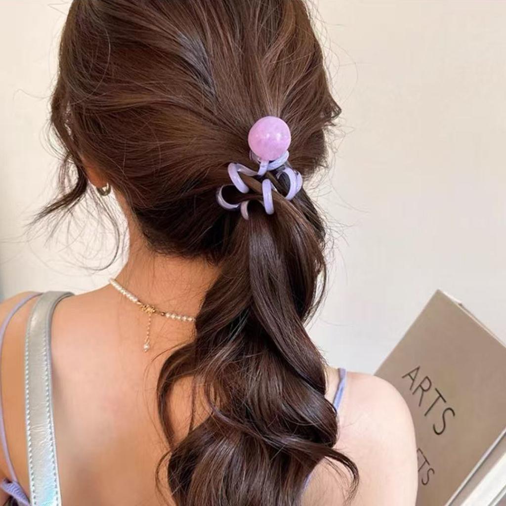 1 Stück gelee-farbenes perlenbesetztes Telefonkabel-Haargummi, hochelastisches Zopfgummi, geflochtenes Haar, kontrastfarbenes Stirnband, Haargummi