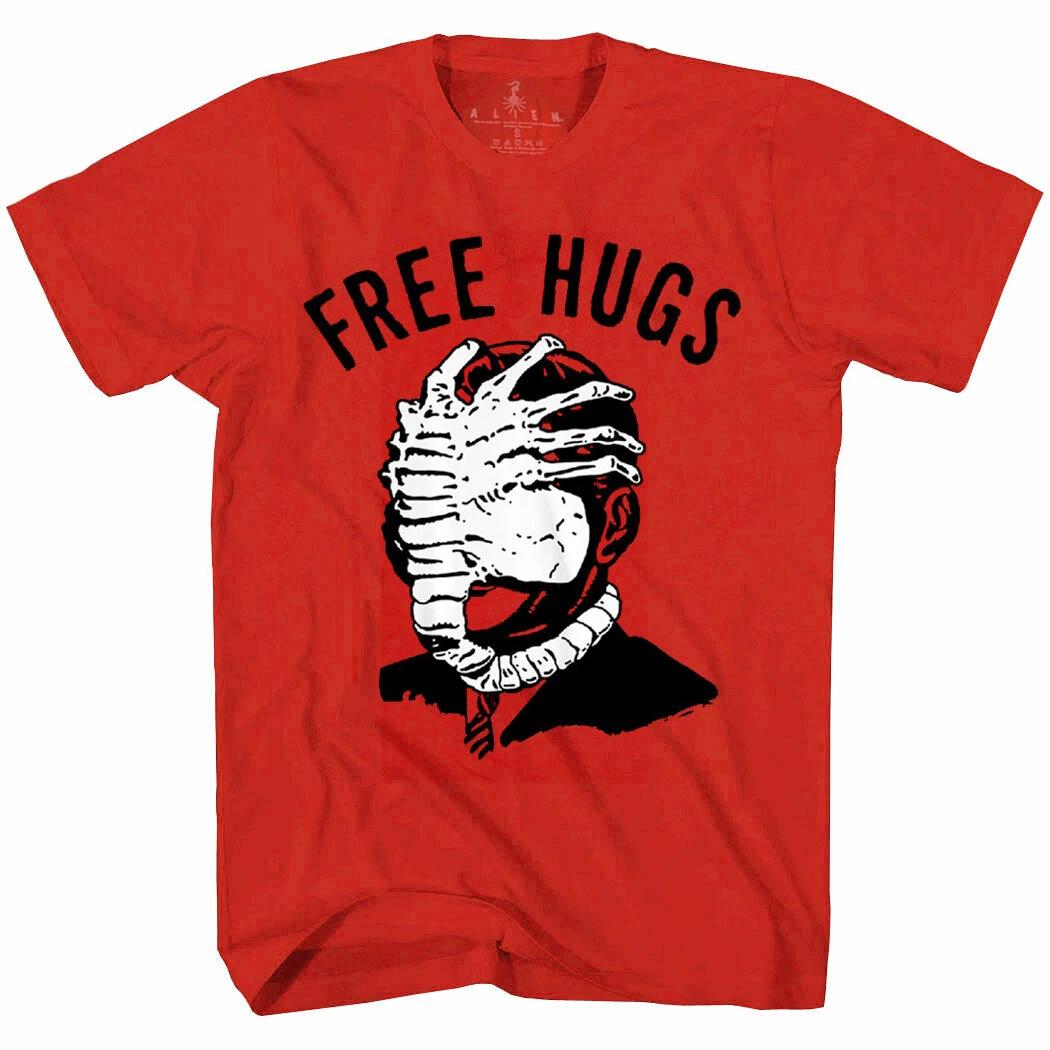Alien Face Hugger Free Hugs 100% Cotton T-shirt Mens Tees Top 3XL