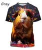 Süßes Hamster-Muster T-Shirt, 3D-bedrucktes kurzärmeliges T-Shirt für Herren und Damen, extra große Größe Hip-Hop T
