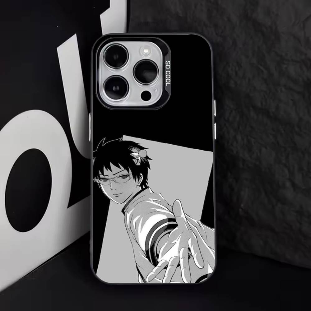 

Cute S-Saiki K-Kusuo Phone Case For iPhone 17,16,15,14,13,12,11,Pro,Max,Plus,E,Air,Mini Black Tpu Cover iPhone16