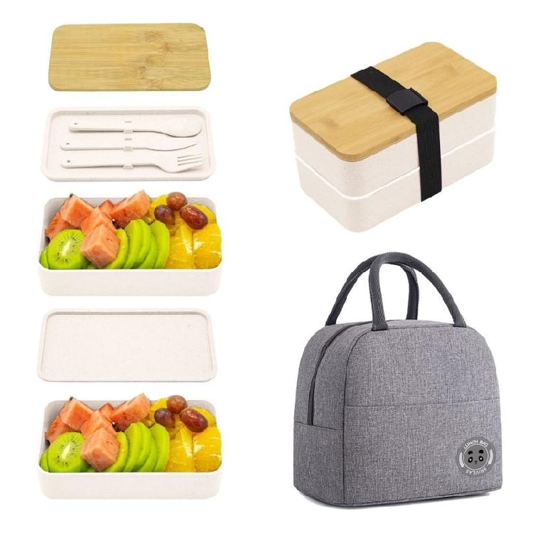 Multi Sectional Lunch Container Food Grade Materials Lunch Box Elegant Food Storage Container with Warm Keep Bag