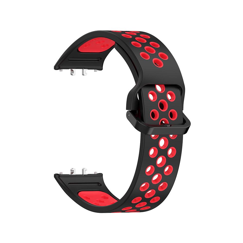 

Силиконовый ремешок для умных часов Samsung Galaxy Fit 3, двухцветный сменный браслет-браслет для Samsung Galaxy Fit3, аксессуары Samsung Galaxy Fit 3 чёрный/красный