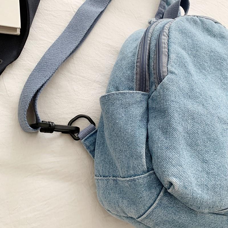 Denim Chest Bag Women's Shoulder Bag General Bag Lightweight Student Crossbody Bag