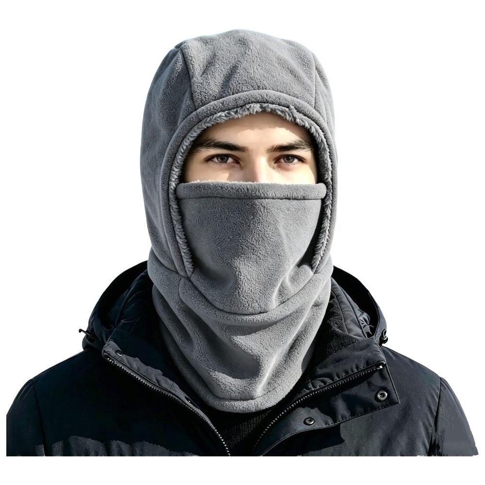 Cold-proof Warm Hood Hat Solid Color Ski Windproof Cap Simple Balaclava Cycling Cap Cold Weather