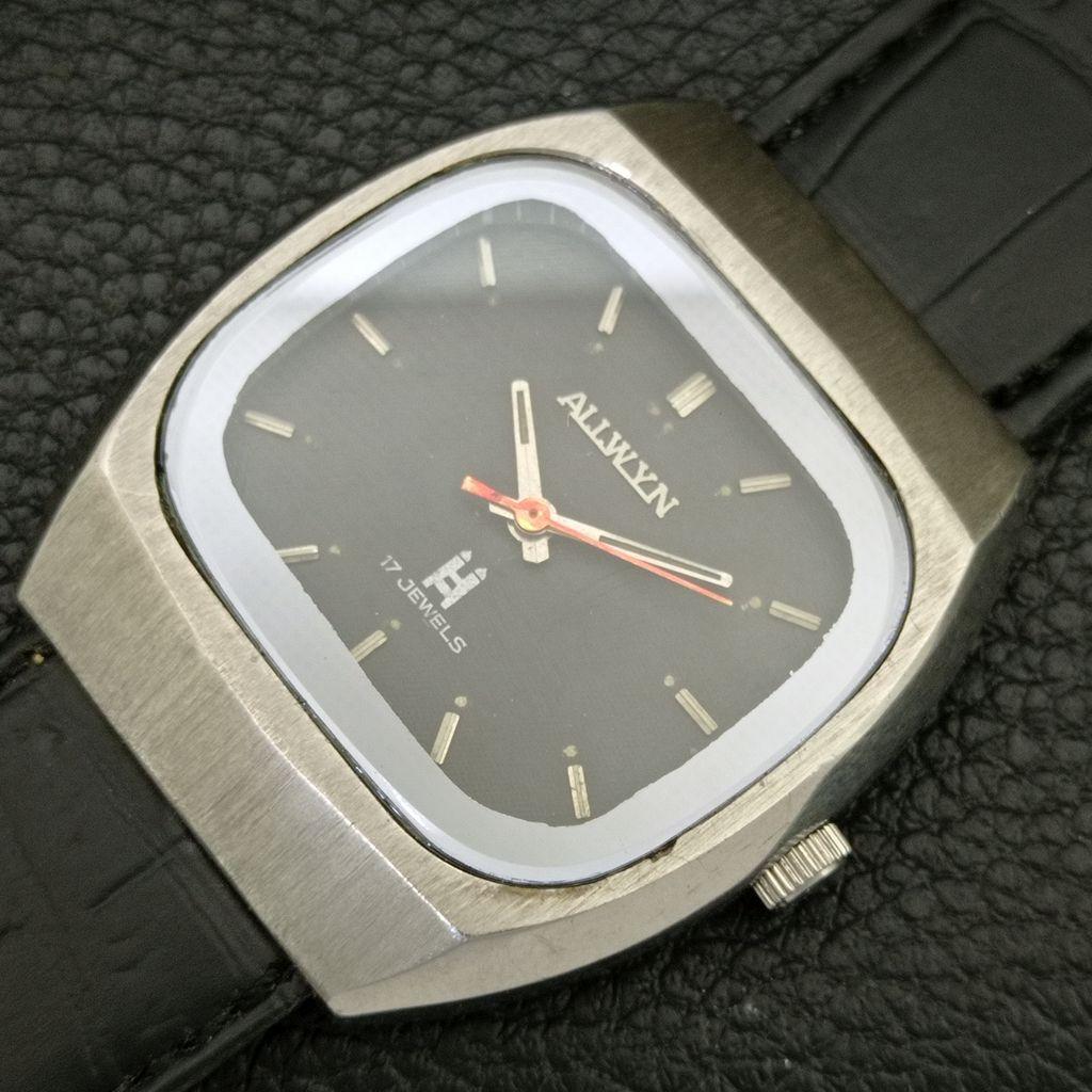 VINTAGE ALLWYN HAND-WINDING 6300A INDIA MENS ORIGINAL DIAL WATCH A704029-1