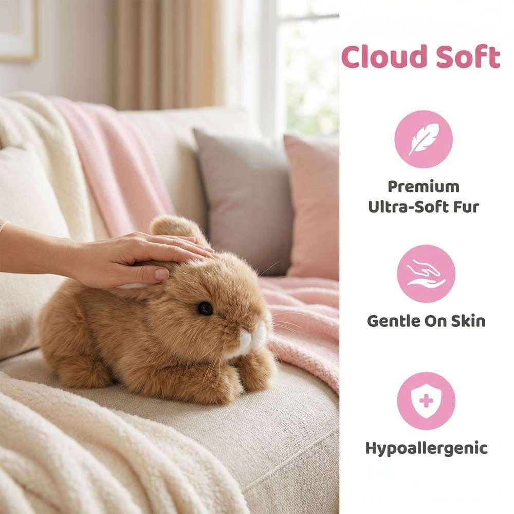 Fluffy Plush Rabbit Pillow Interactive Stuffed Animals Rabbit Toy  Kids Gifts