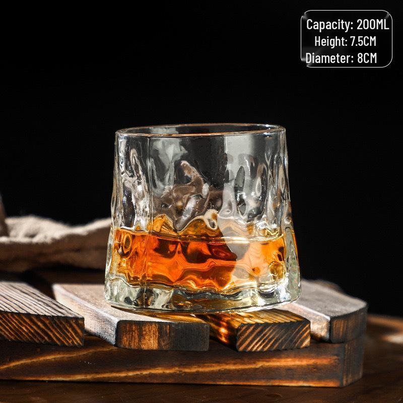 

Кристалева обертова склянка для віскі - Прозорий барний посуд для дому 200ml