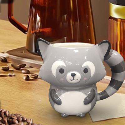 400-500 ml Kinder Milch Kaffeetasse mit Henkel Becher Keramik Wasserbecher Hitzebeständig Cartoon Mundwasser Zahnbürste Bär Panda Toon
