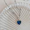 Elegante Collana a Forma di Cuore Sensibile alla Temperatura che Cambia Colore per Donna Stile Dolce Gioielli in Lega di Zinco con Ciondolo a Forma di Cuore Blu