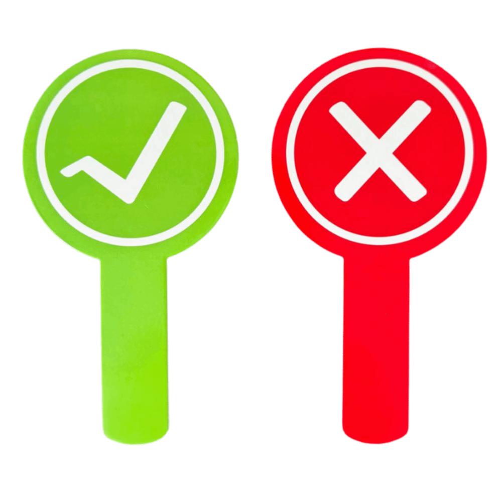 Correct Side Hand-Held Scoring Card Double-Sided Audience Voting Paddles  School Competition