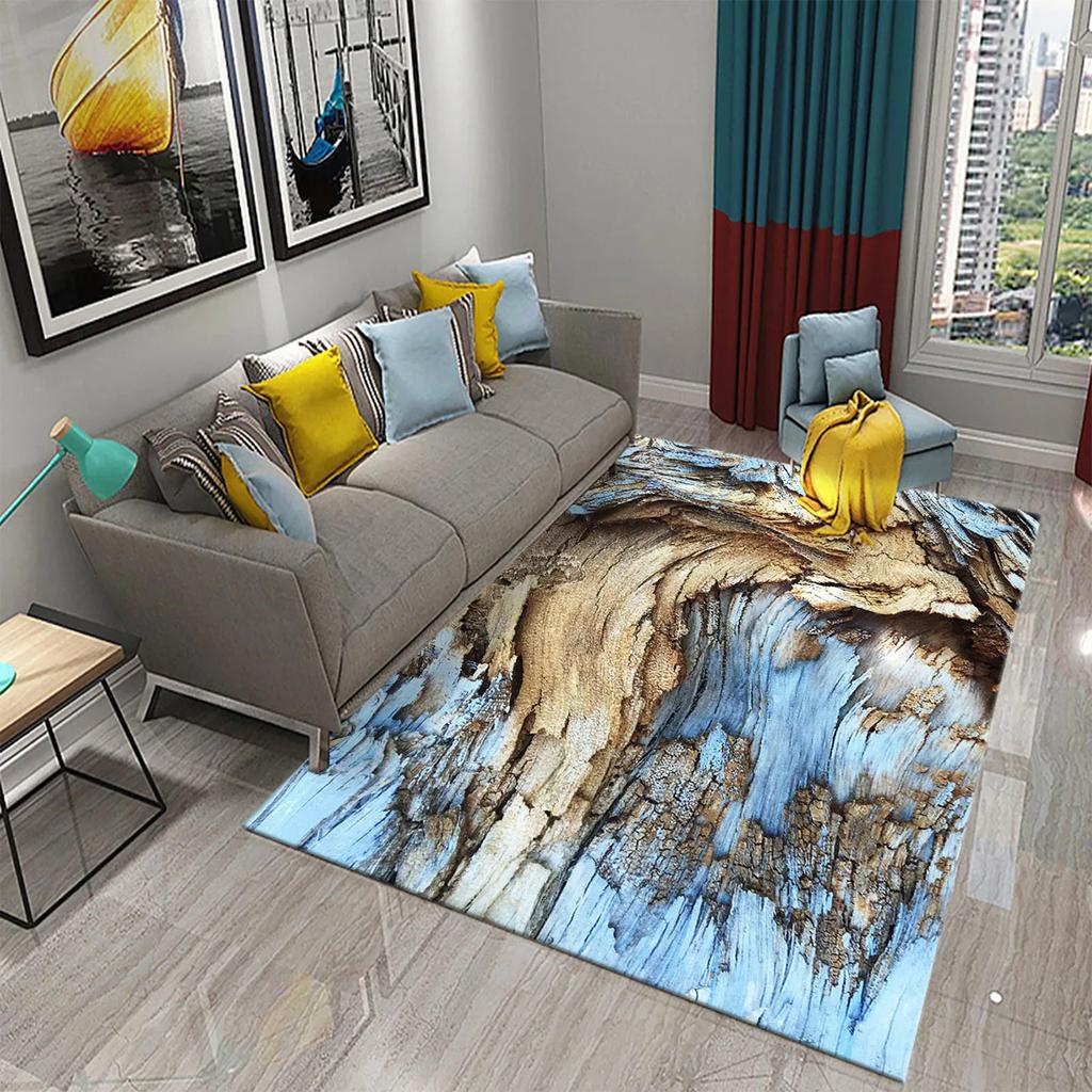 Dark Green Marbling Carpet Abstract Marble Pattern Rug Golden  Stone Texture Rectangle Area Rugs Living Room Bedroom Decor Mats