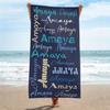 Custom Name Beach Towels For Kids/Youth/Adult Monogram Pool Towel Vacation Gift Picnic Towel Pool Party Gift Absorbent Quick-Dry
