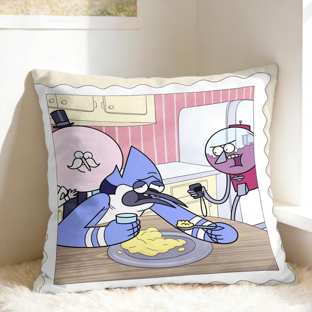 R-Regular Show Pillow Cover Custom Cushion Cover Cute Funny Pillow Case For Wedding Party Home Decor
