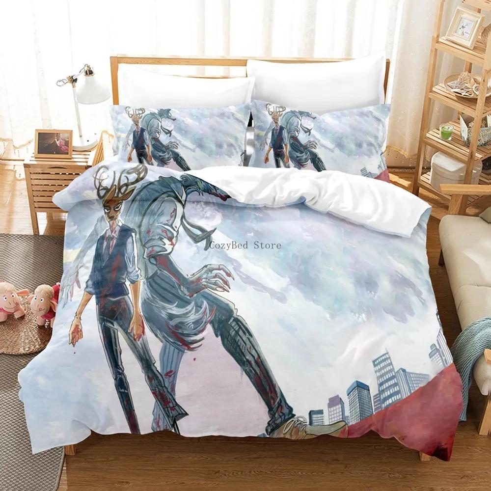 Set Biancheria da Letto Beastars per Bambini Copri Piumino Anime Pacchetto Copripiumino Biancheria da Letto Misura Singola Misura Matrimoniale Misura King Misura Singola Dimensioni Dropshipping