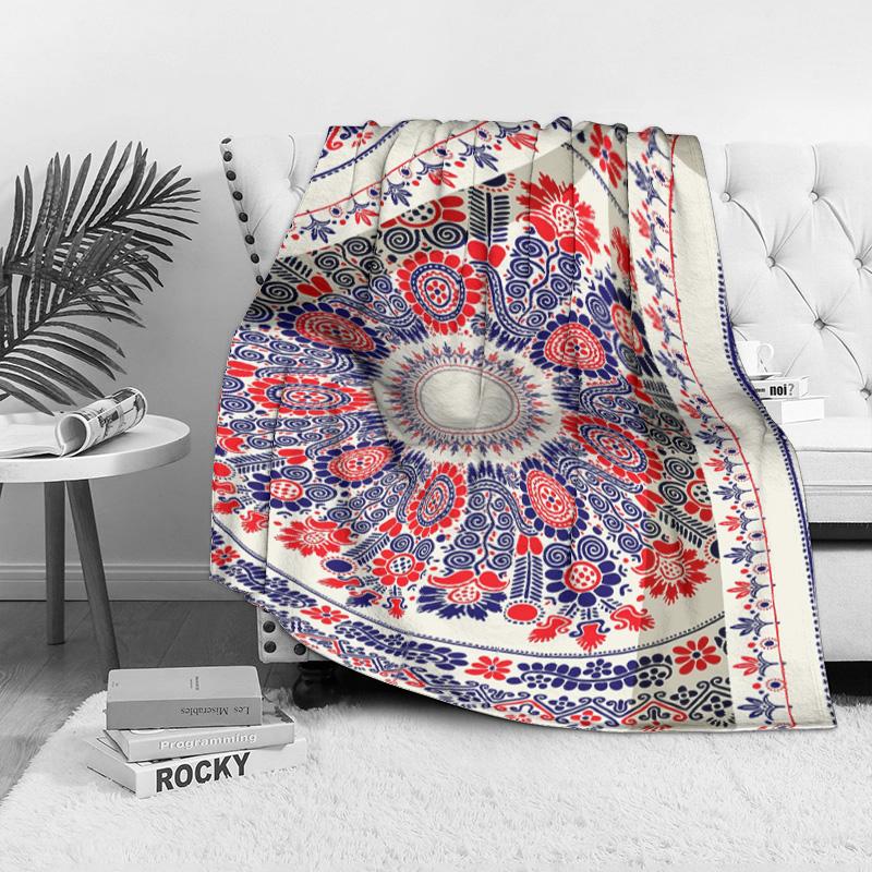 Bohemian Floral Paisley Pattern Throw Blanket Decorative Bed Blanket Sofa Cover Home Decor Festive Gift