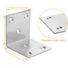 Heavy Duty Stainless Steel Corner Brackets - 90 Degree L Shape Right Angle Braces for Wood, Shelves, Wooden Frames, Beds