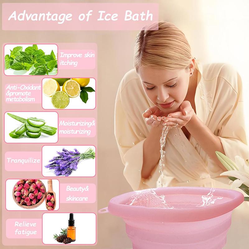 Face Ice Bath Bowl For Facials Plunge Dipping Face Folding Ice Facials Washbasin Facials Skin Cares Tool For Home Travel