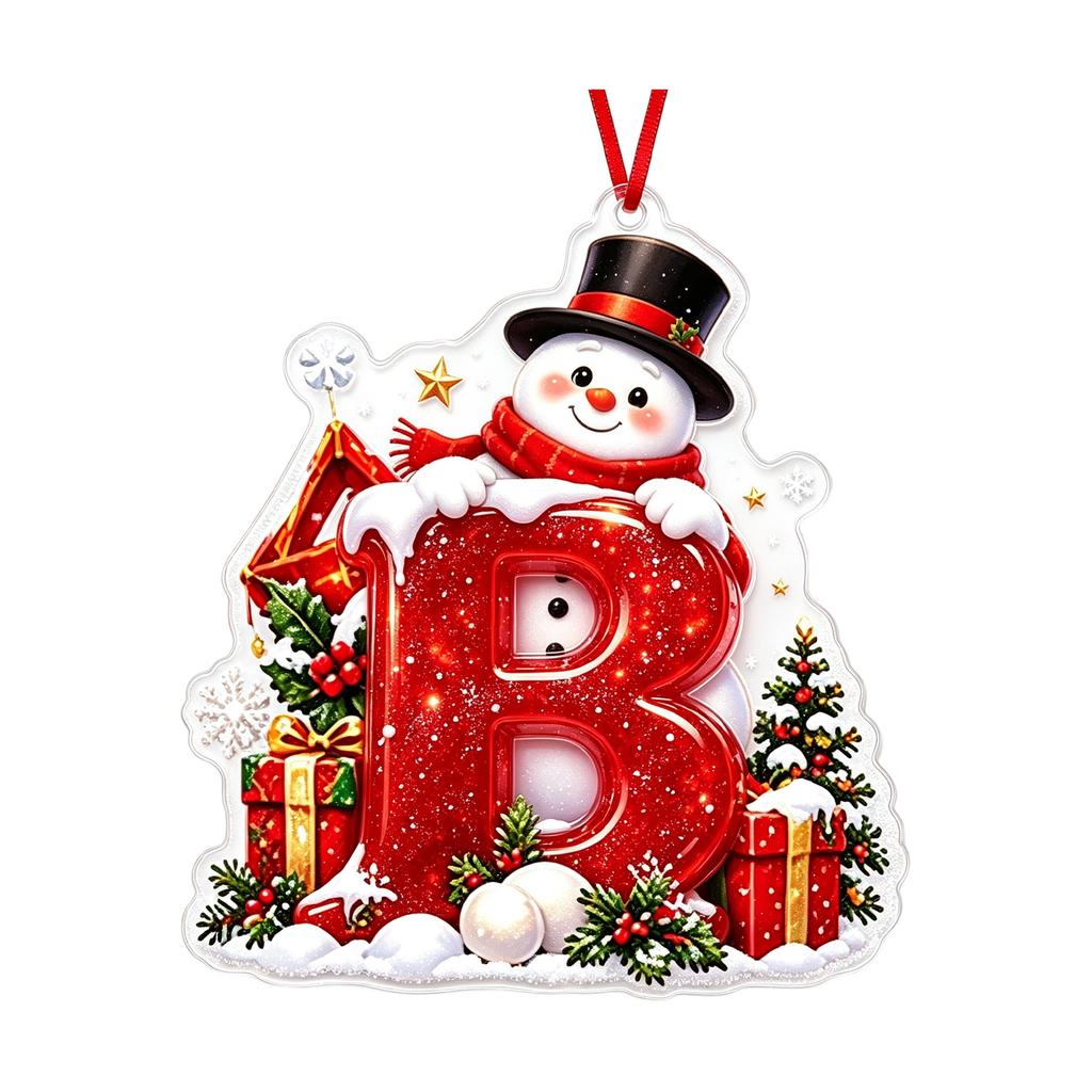 Weihnachtsbrief 2D Acryl Hängeornament, Weihnachtsdekoration für Baum und Zuhause