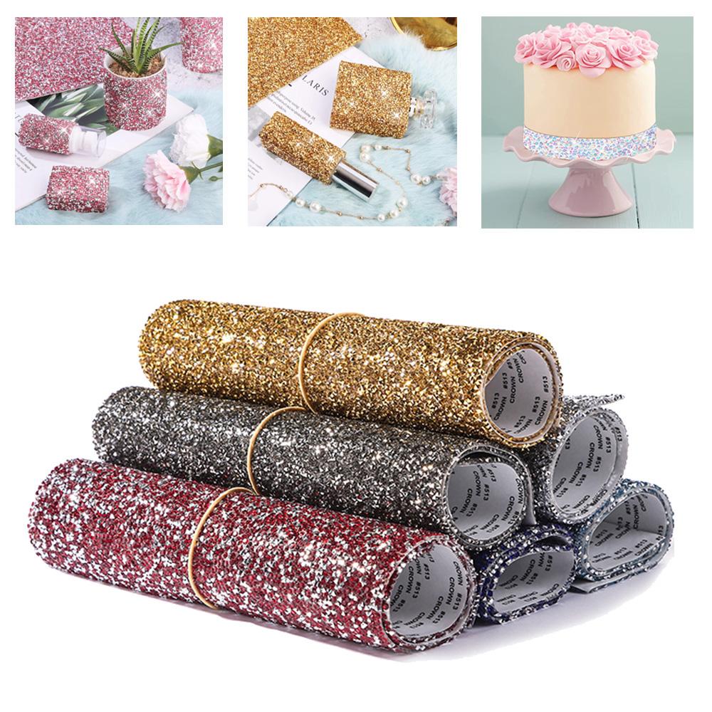 Phone Case Car Wedding Glitter Strass Band Crystal Mesh Trim Resin Applique Rhinestones Sticker