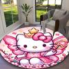 1pc Hello Kitty Rug, Comfortable Printed Home Round Carpet, Cozy Office Chair Rug