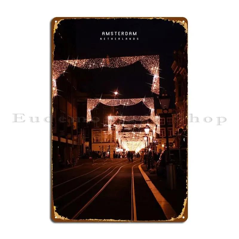 Amsterdam Metal Signs Pub Mural Customize Garage Party Tin Sign Poster 20x30cm(7.8x11.8inch)