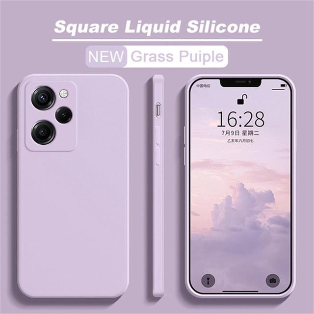 Puzdro Poco X5 Pro Štvorcové Tekutý Silikón Ochrana Objektívu Fotoaparátu Mäkký Kryt Pre Xiaomi Poco X5Pro Puzdrá na Telefón