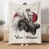 Naruto Character Customize Text Blanket Gift Customizable Blanket Soft Warm Cozy Perfect for Sofa Home Decor Couch Office Four Seasons Universal