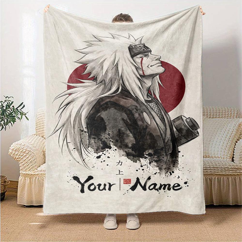 Naruto Character Customize Text Blanket Gift Customizable Blanket Soft Warm Cozy Perfect for Sofa Home Decor Couch Office Four Seasons Universal
