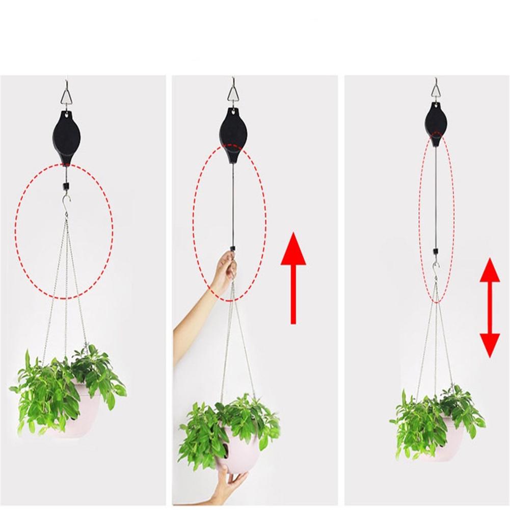 Plant Pulley Hanger Adjustable Flower Pot Retractable Hook Hanging