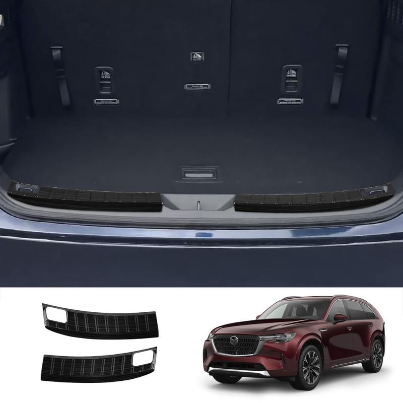For mazda CX-60 CX 60 CX-80 CX-90   2024 2025 steel Rear Bumper Protector Door Sill Trunk Tread Plate Cover Accessories