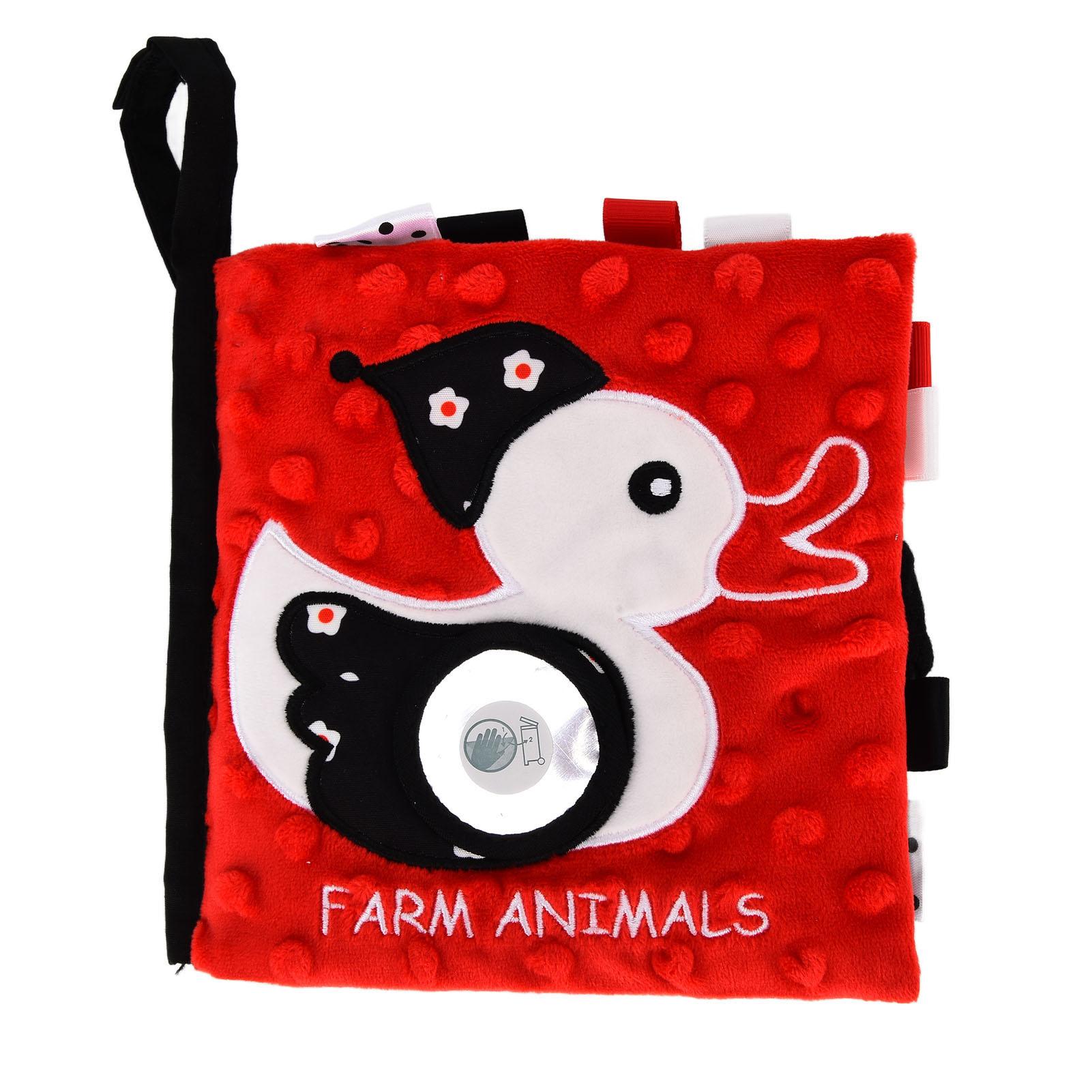 

Soft Baby Red Black and White Books Visual Development High Contrast Red Black and White Cloth Book