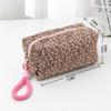 Large Capacity Plush Cosmetic Bag Leopard Print Pattern Travel Cosmetic Case  Cosmetics Storage