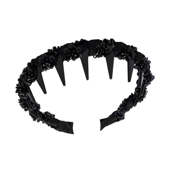 Women Headband Sparkling Rhinestones Decor Anti-slip Teeth Hair Hoop Versatile