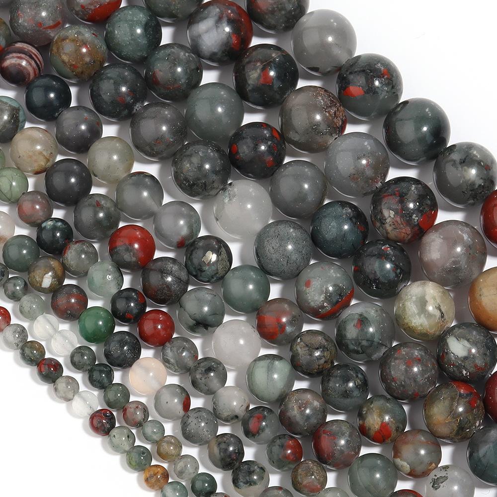 

Африканские кровавые бусины, камни, бусины для DIY, подвески, браслет, ожерелье, модные аксессуары для ювелирных изделий Dia 6mm