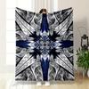 Intricate Radial Pattern Resembling a Metallic Star with Swirling Details. for All Seasons Blanket Lunch Break Throw Gift