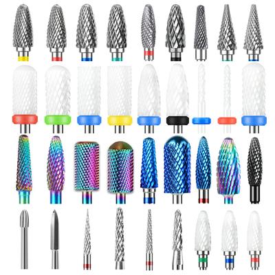 Ceramic Carbide Nail Drill Bits Rotate Electric Ceramic Milling Cutter For Manicure Pedicure Tools