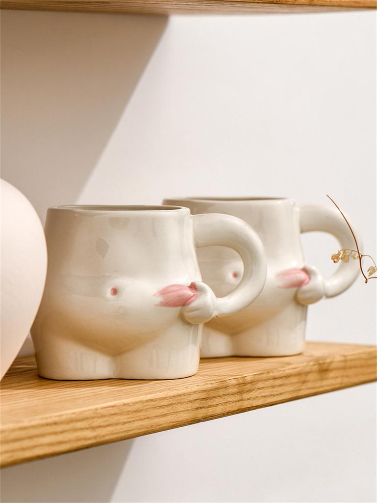 Keramický hrnek na kávu – Roztomilé hrnky s bříškem a svalovcem – Zábavná domácí dekorace