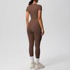 Solid Color Double-sided Brushed Breathable High Elasticity Tight Yoga Suit Set, Sports Running Fitness Two-piece Set