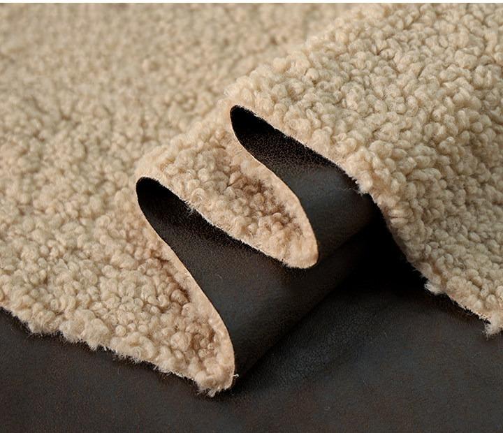 Suede Velvet Composite Lamb Wool Fabric Winter Thickening Warm for Diy Sewing Clothing  Wholesale Cloth