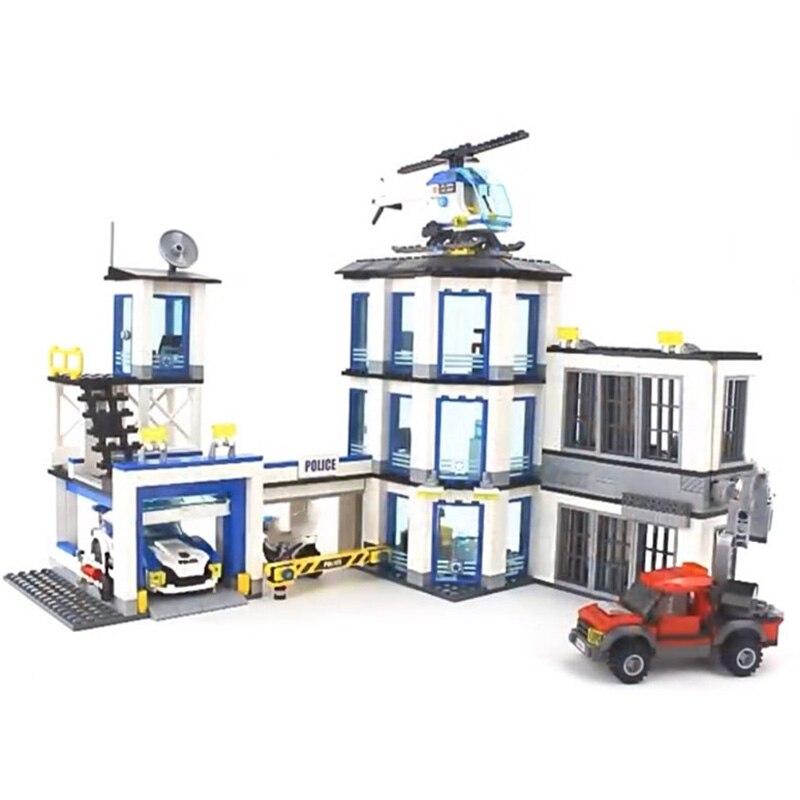 Modelo de escritório central da polícia 4 séries de cidades pequenas partículas montadas bloco de construção 10660 brinquedos infantis