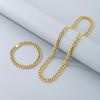Kalen Shiny Cuban Chain Bracelet for Men Hip Hop Stainless Steel Jewelry Sets Gold Color Thick Necklace 8MM Trendy Accessories