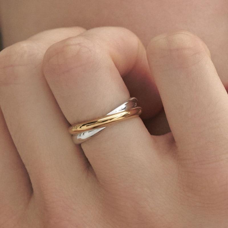 Hyeres-lor [Celebrity Wear] Subni Silver (C) Twist Slim Ring HL6R49648C9