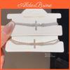 Ladies Cross Chain Bracelet With Gold And Silver Finish For Stylish Casual And Office Use