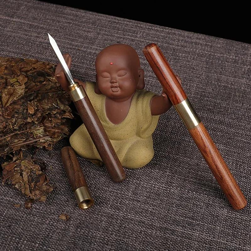 Sandalwood Tea Knife Tea Needles Pick With Wood Handle Puer Tea Tools Cone Needle Breaking Prying Brick Professional Tool