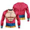Camiseta de Manga Larga con Cuello Redondo Estampada en 3D para Hombre de Otoño e Invierno