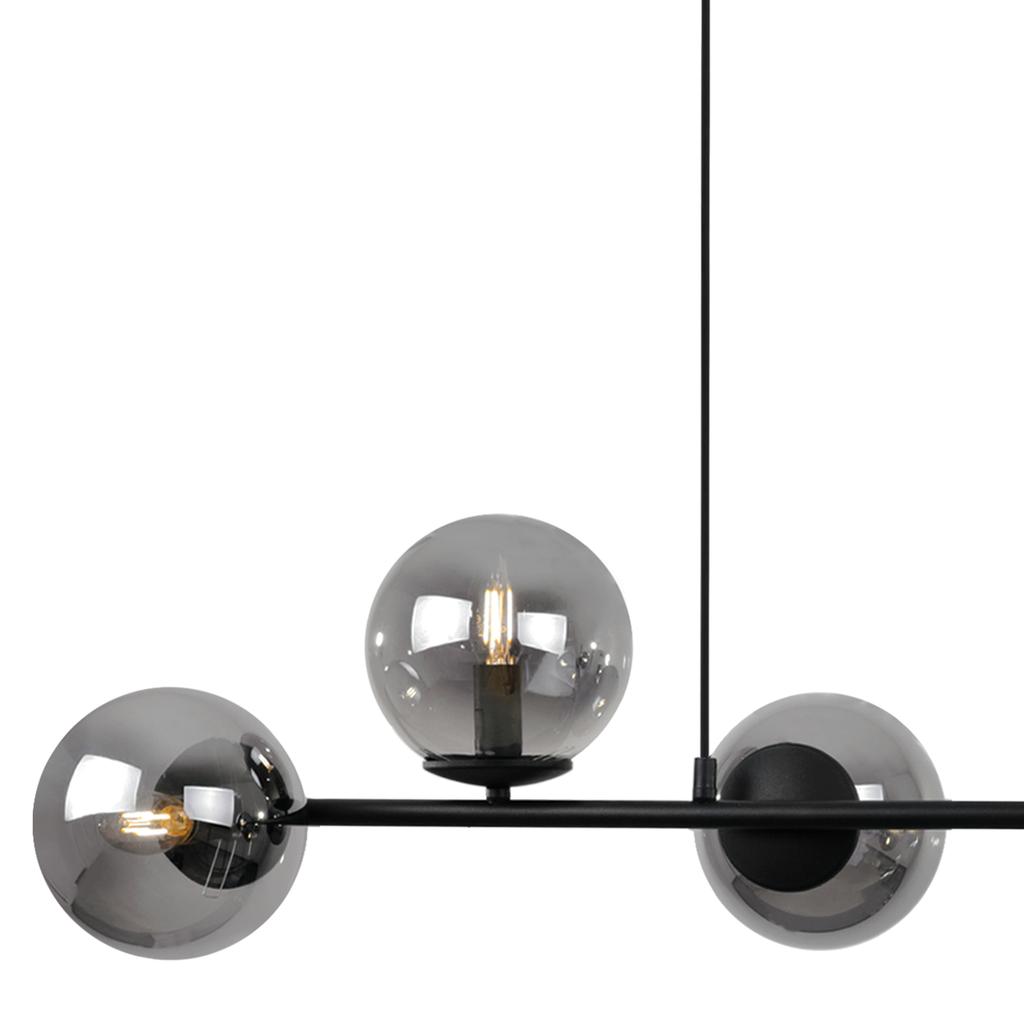 Siena Black Hanging Lamp 6-Flat Graphite Lampshade E14