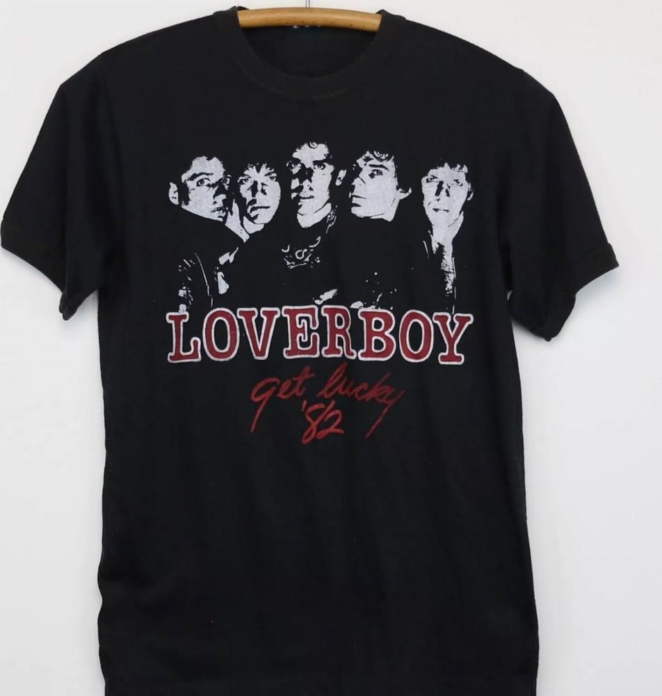 1982 Loverboy Get Lucky Tour Shirt Classic Black Unisex S-5XL Unisex T-Shirt XL